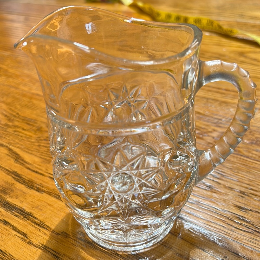 EAPC Anchor Hocking Star of David small pitcher.  Excellent vintage condition.
